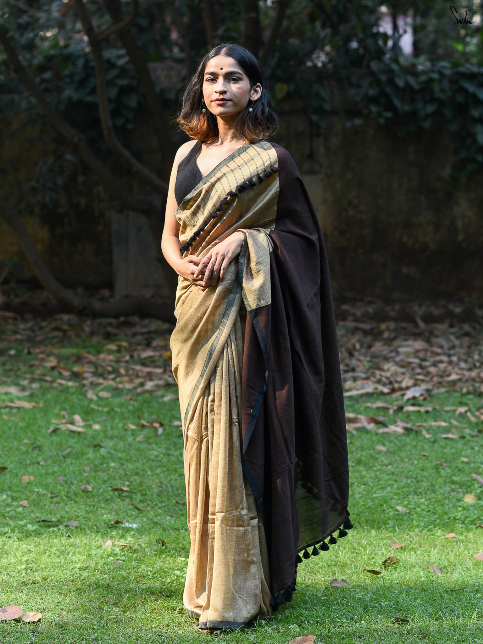 Gold Crayon Saree