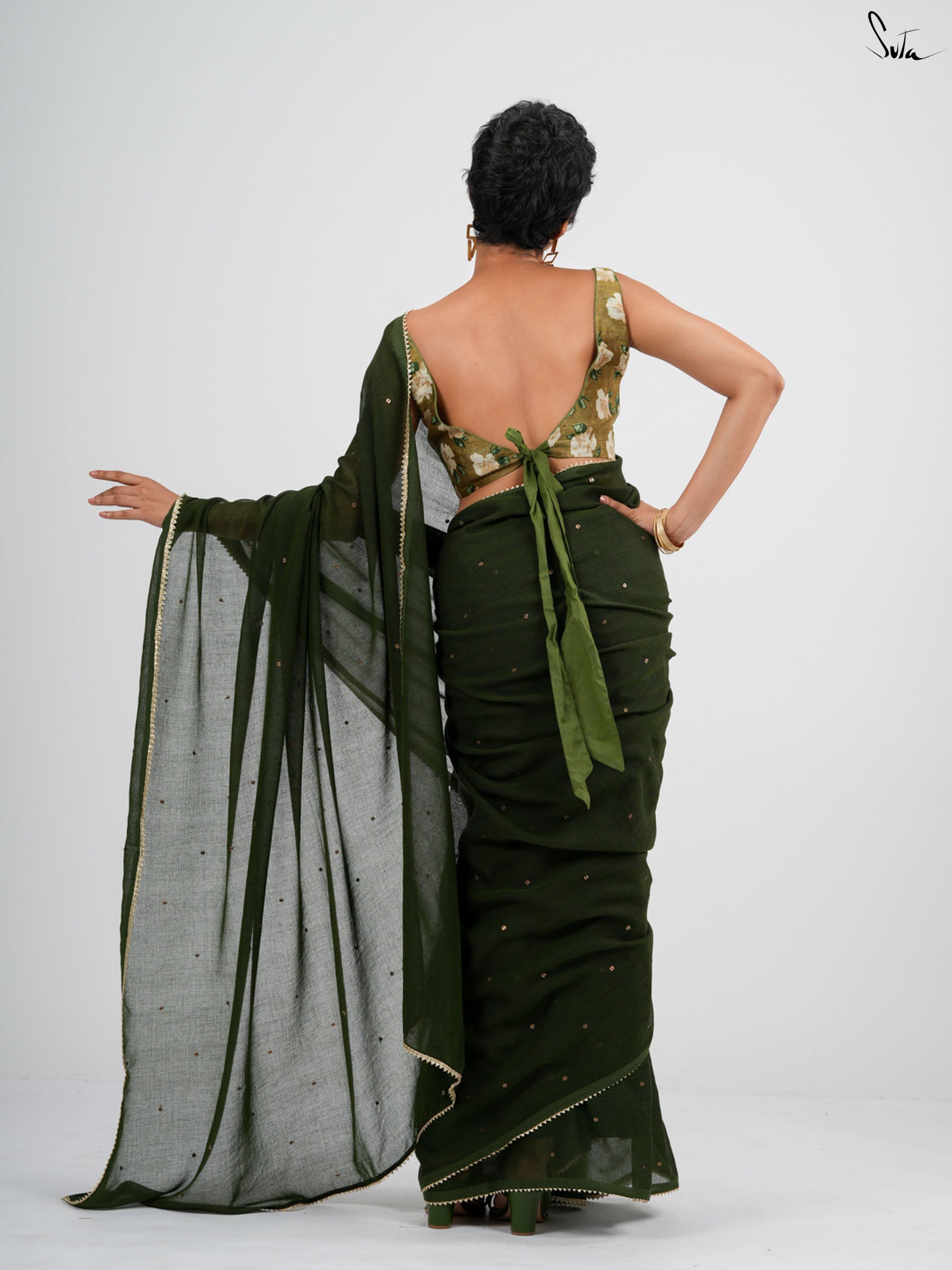 Green Trickle Saree
