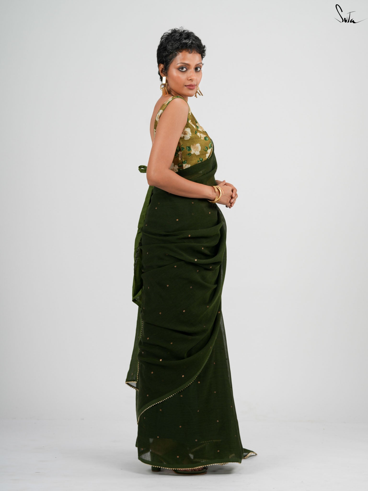 Green Trickle Saree