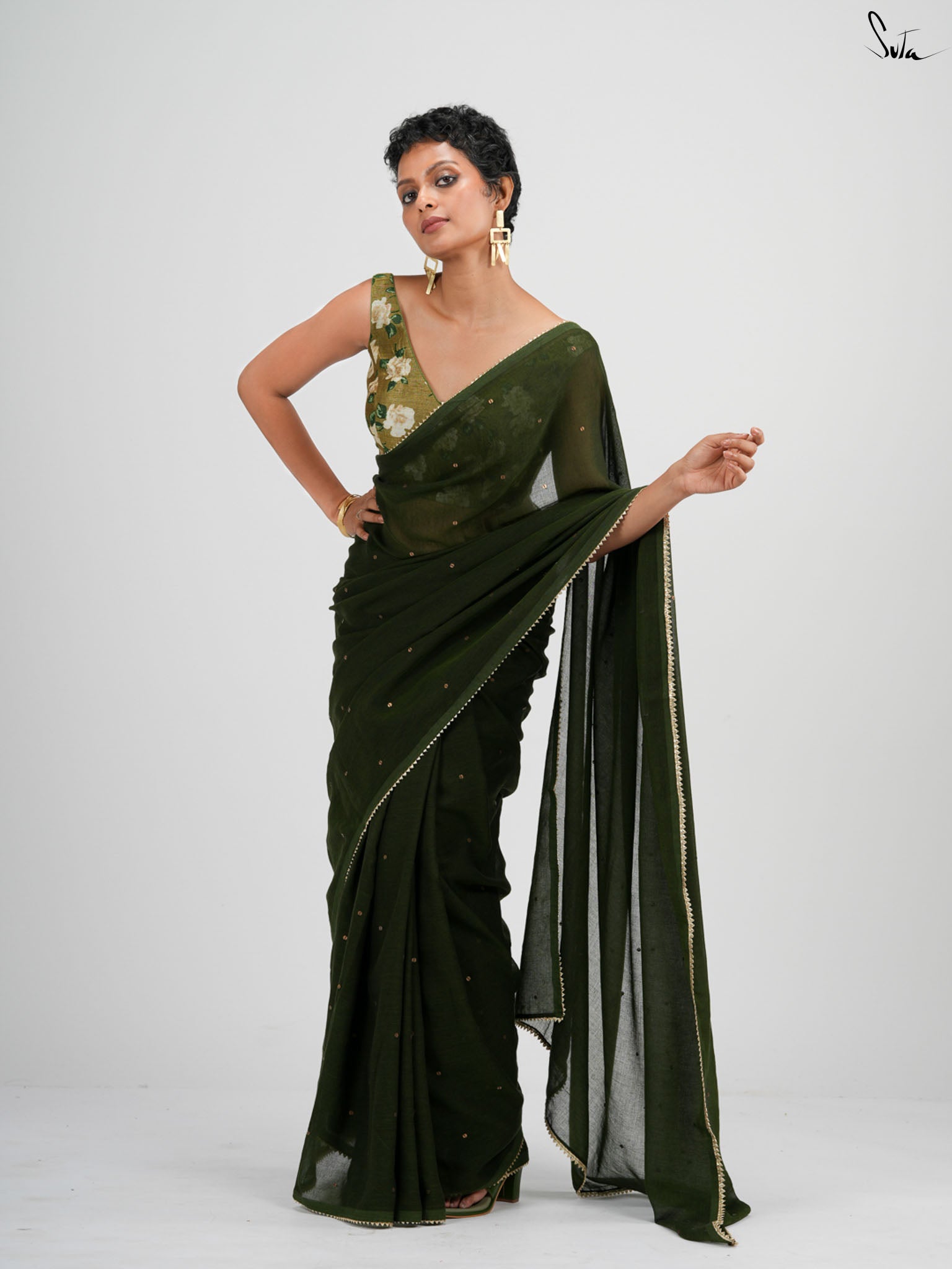 Green Trickle Saree