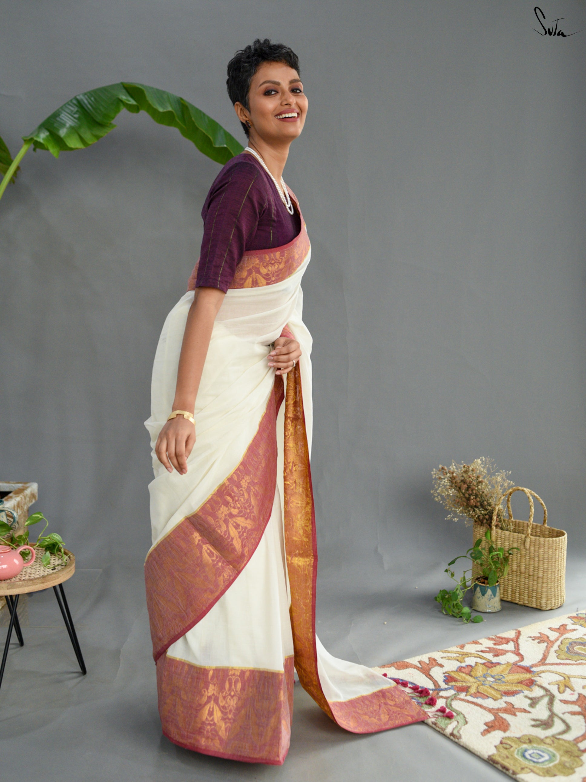 Snow Zari Saree