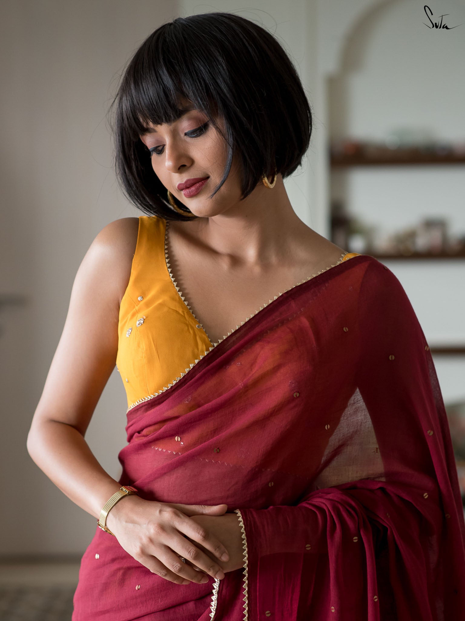 Ruby Trickle Saree