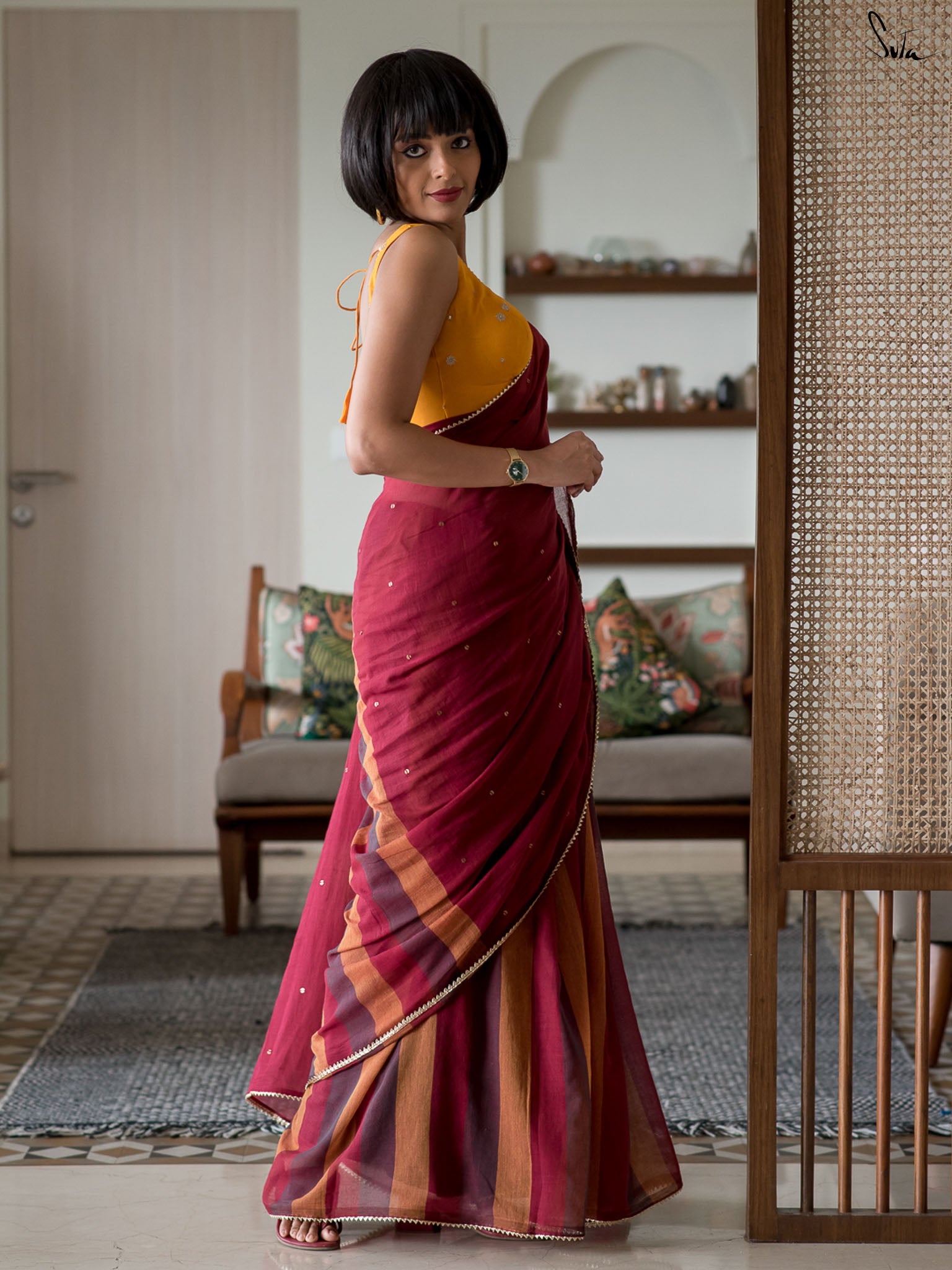 Ruby Trickle Saree
