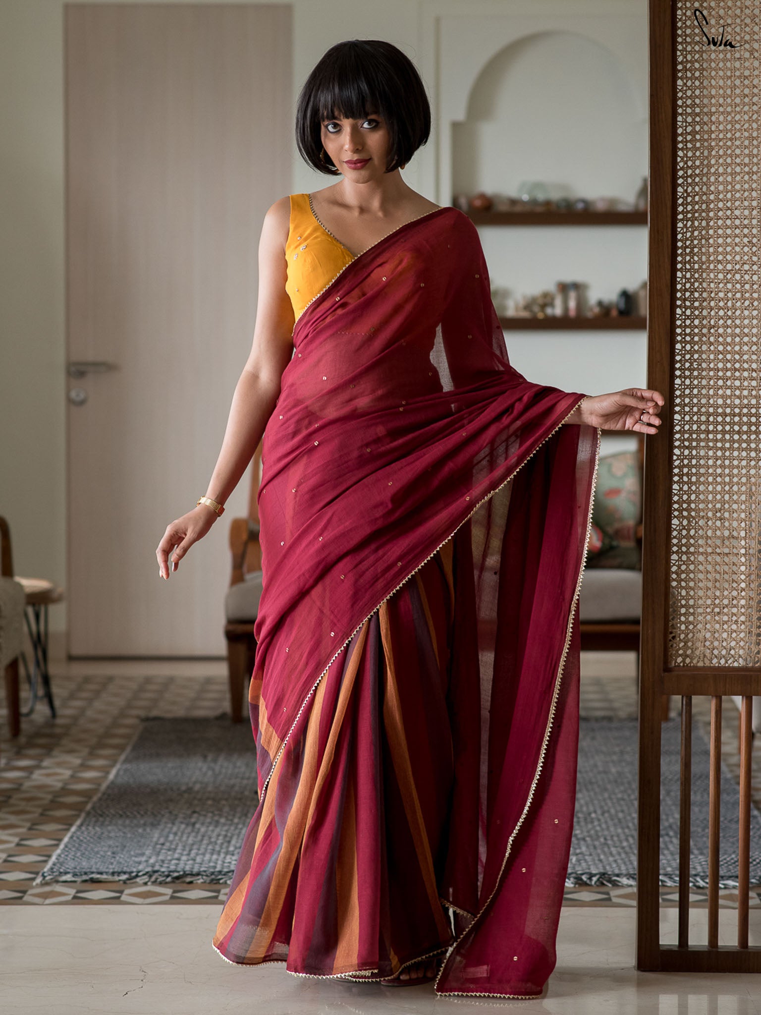 Ruby Trickle Saree