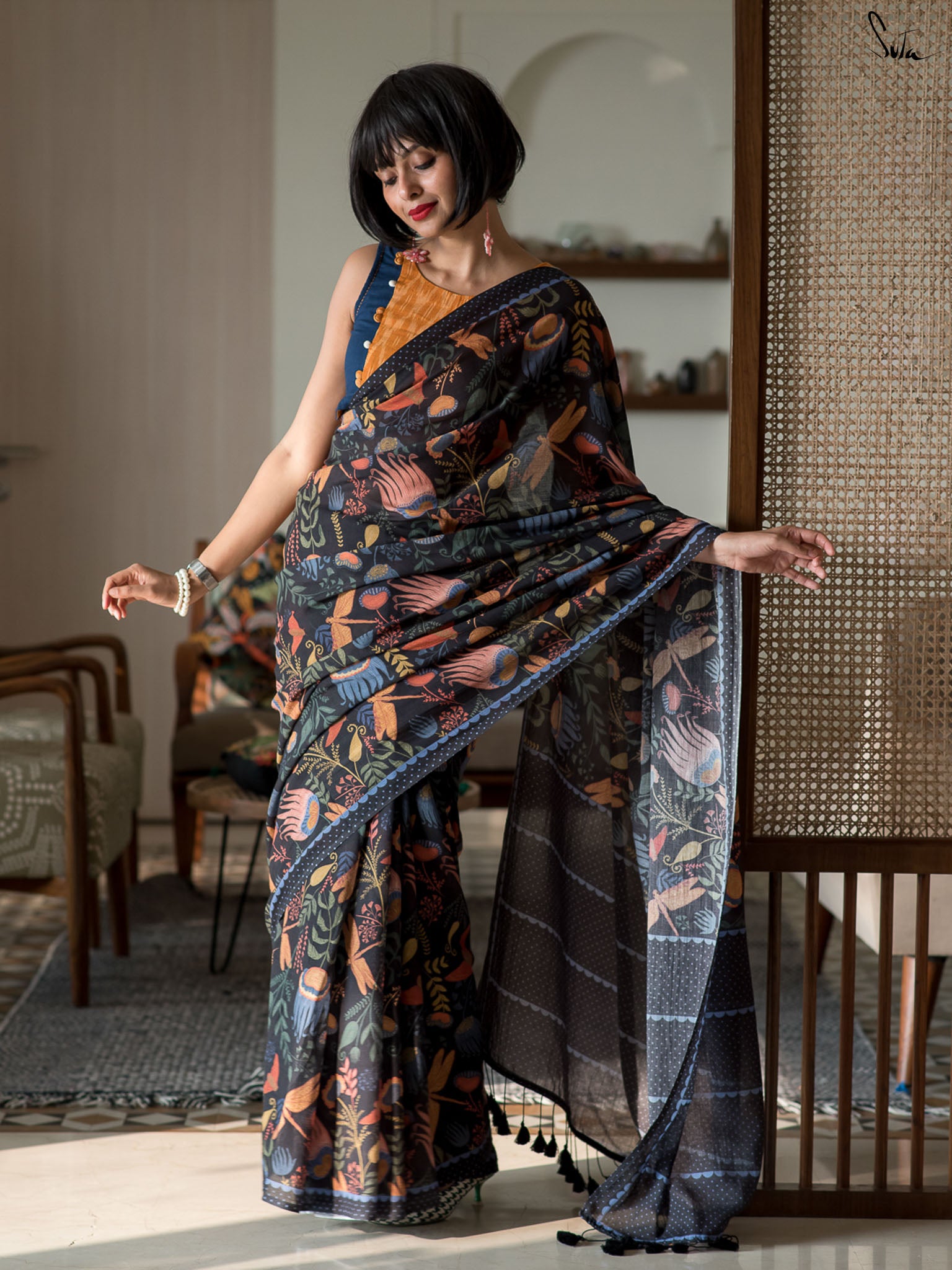 Midnight World Saree