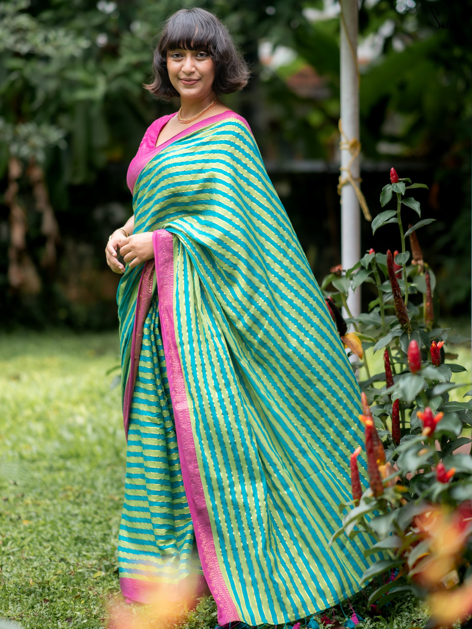 Suta Green Pure Cotton Saree