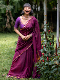 Suta Magenta Pure Cotton Saree