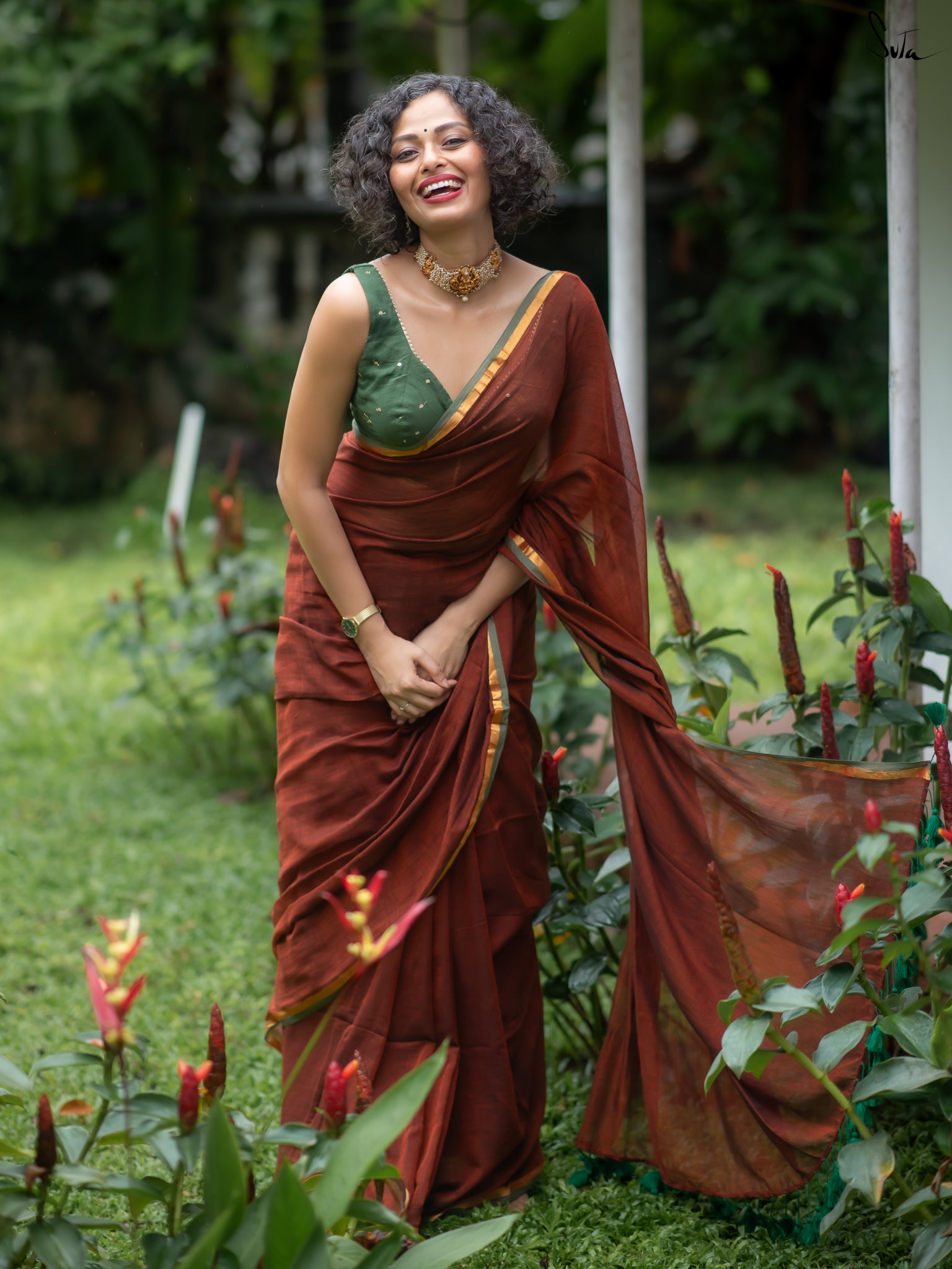 Suta Black Pure Cotton Saree