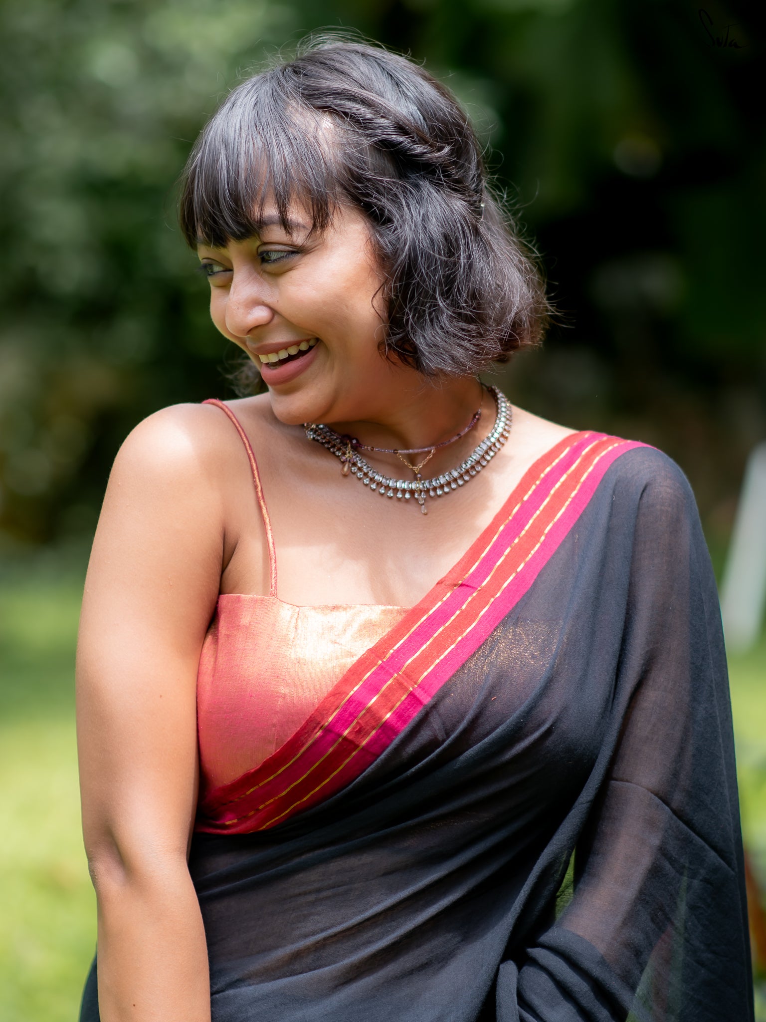 Suta Black Pure Cotton Saree