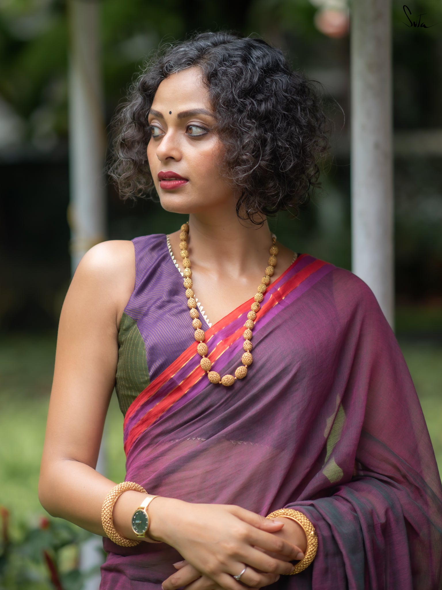 Suta Magenta Pure Cotton Saree