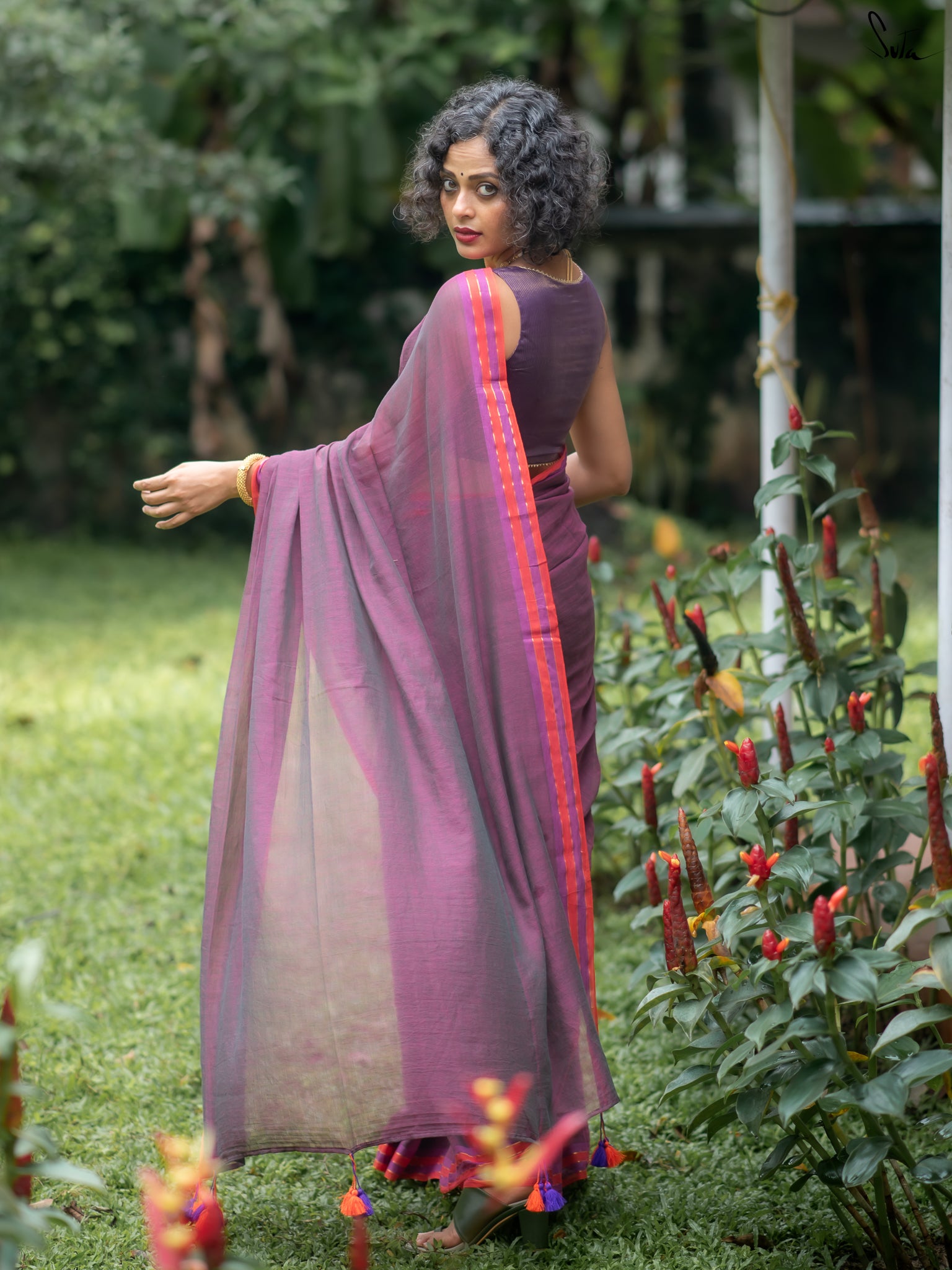 Suta Magenta Pure Cotton Saree