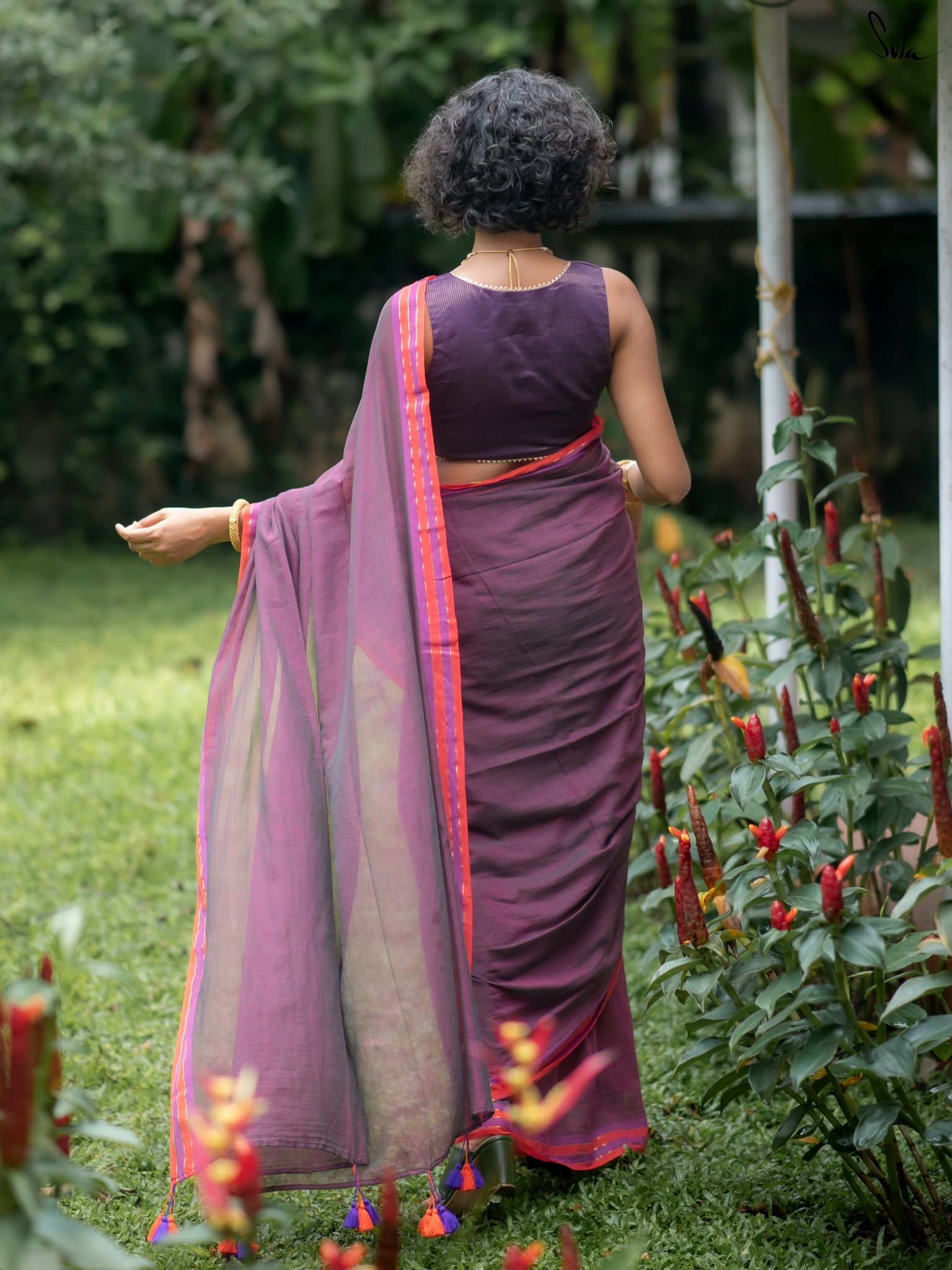 Suta Magenta Pure Cotton Saree