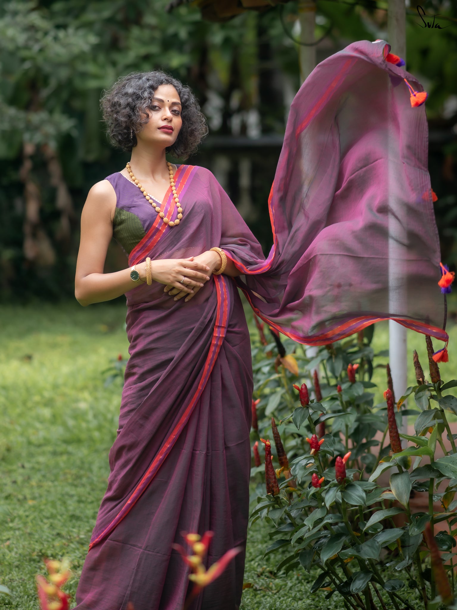 Suta Magenta Pure Cotton Saree