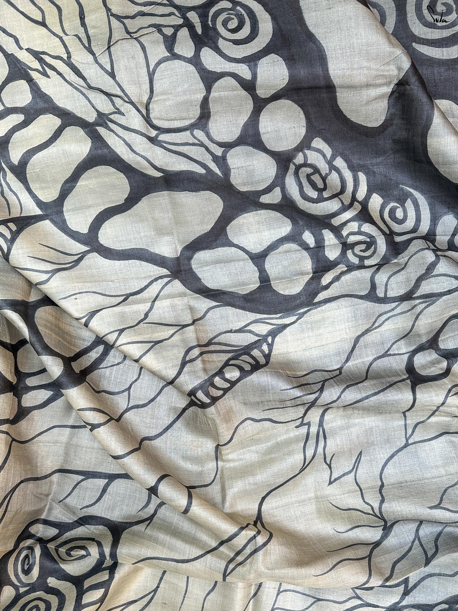 Sutrangi Weave (Pure Tussar Hand Painted Saree)