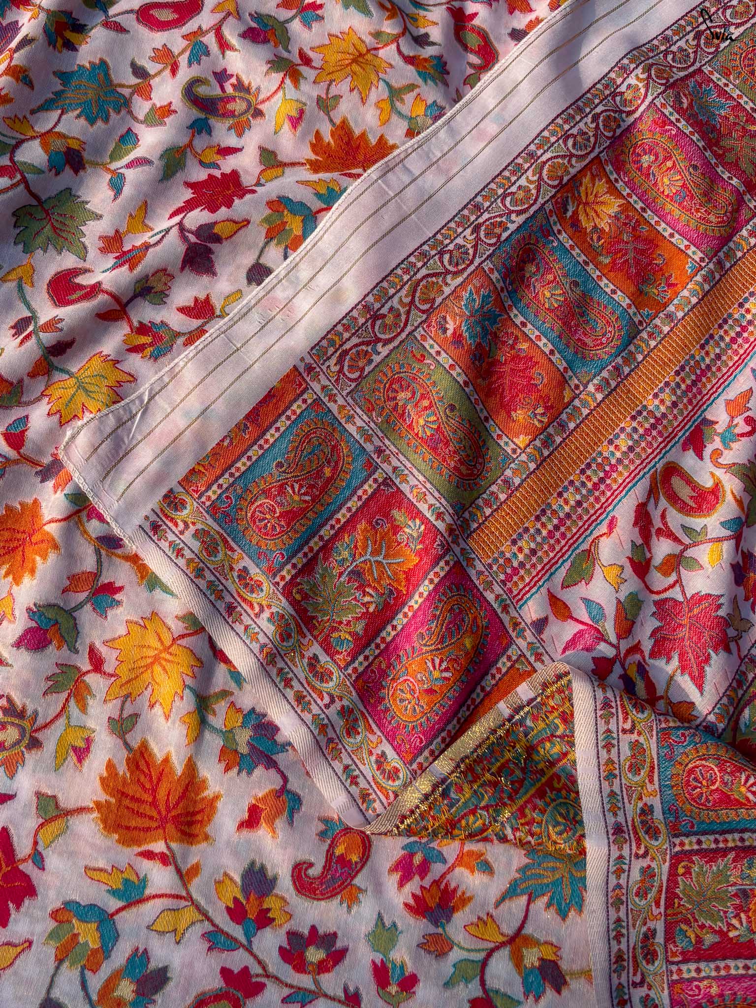 Willow Pashm Multicolour Woolen Saree