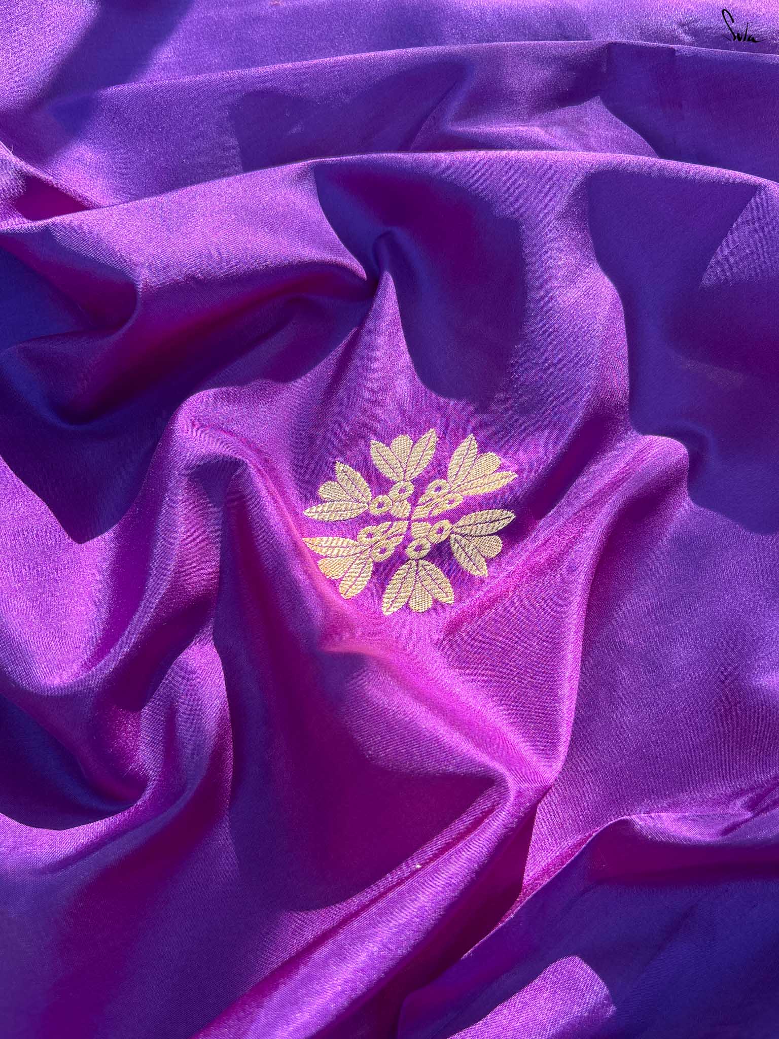 Zareen Aftab Purple Banarasi Saree