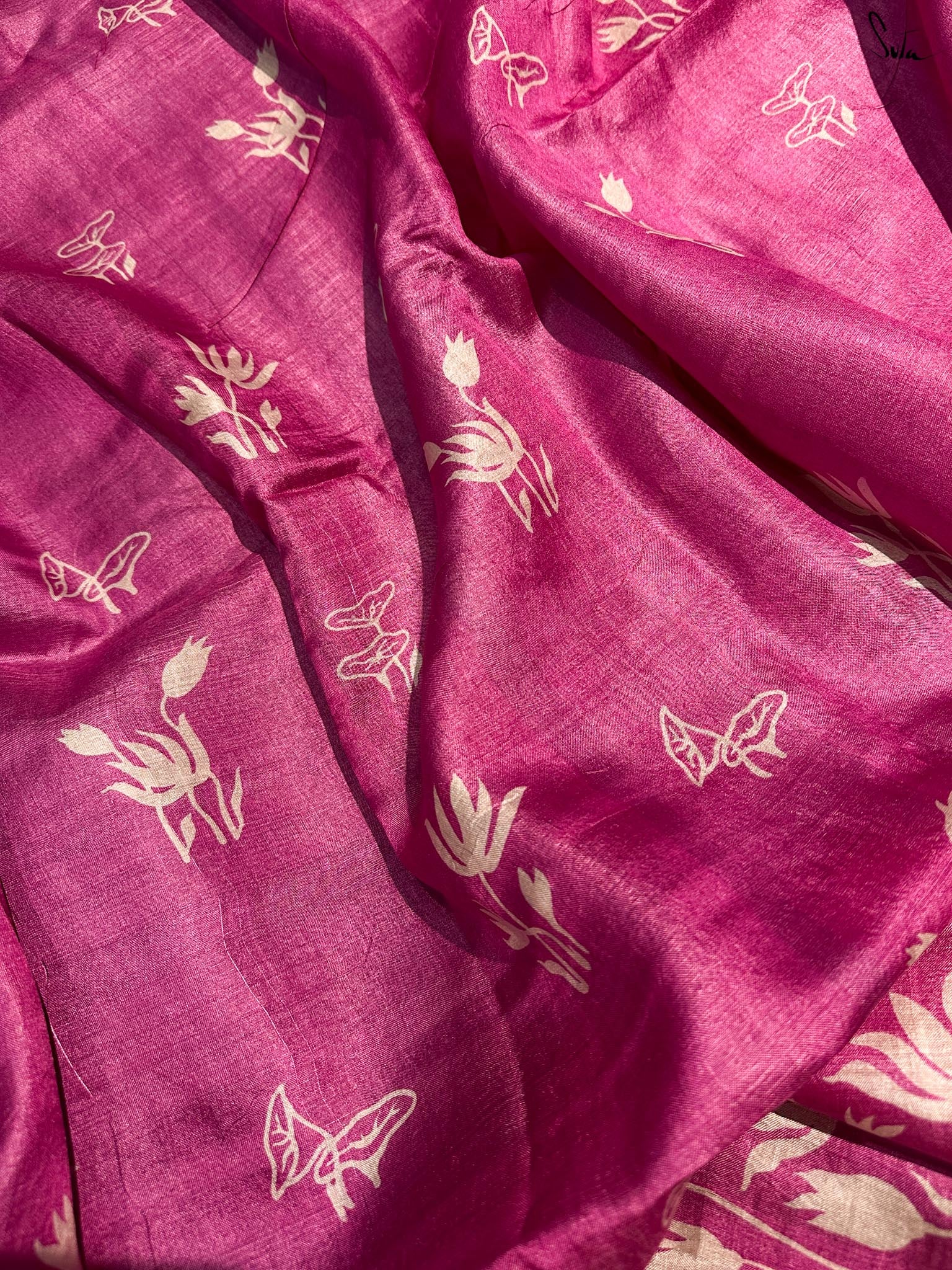 Neelkanthi Ki Chitthi (Hand Painted Pure Silk Saree)
