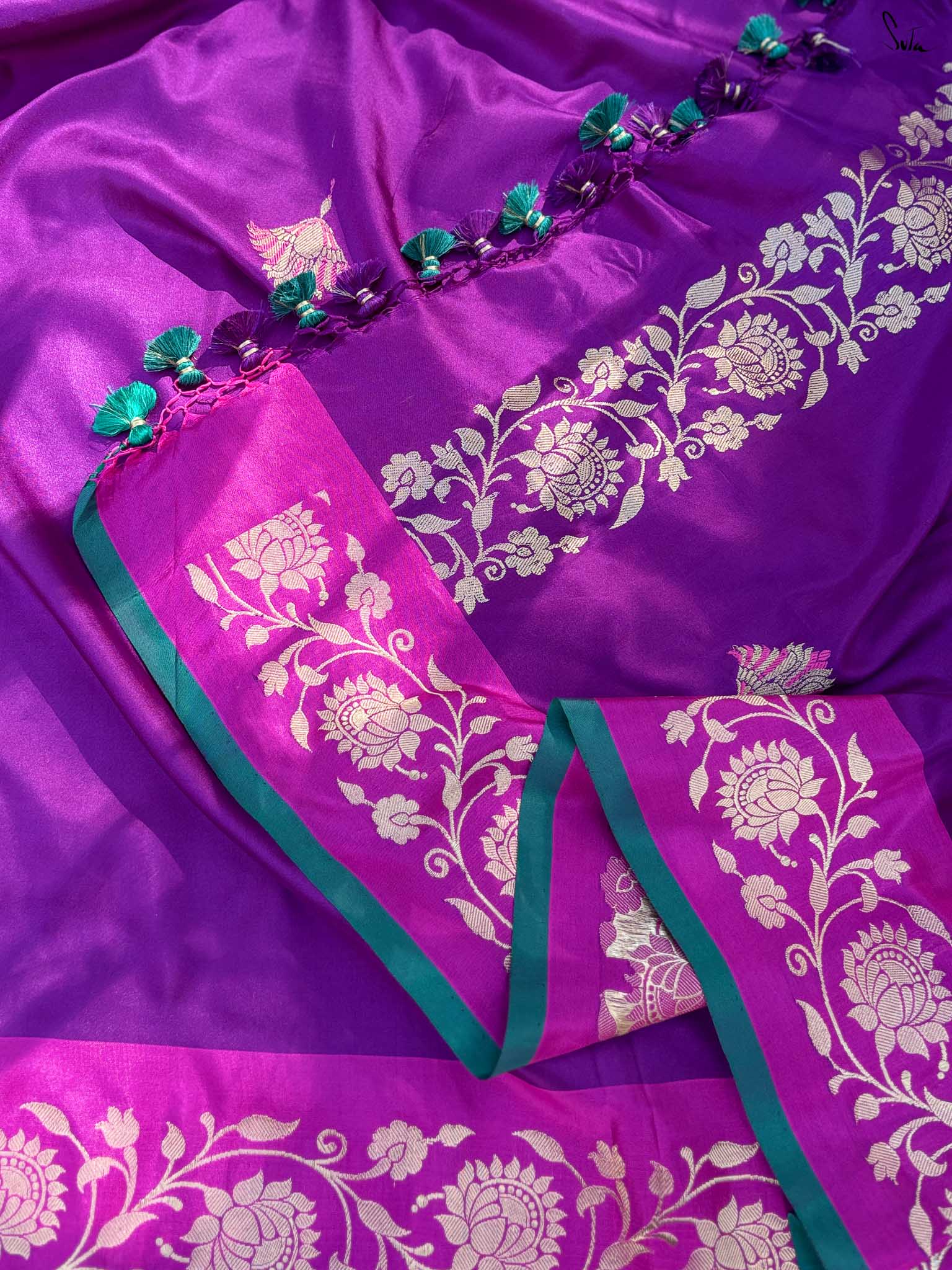 Panchganga Purple Banarasi Saree