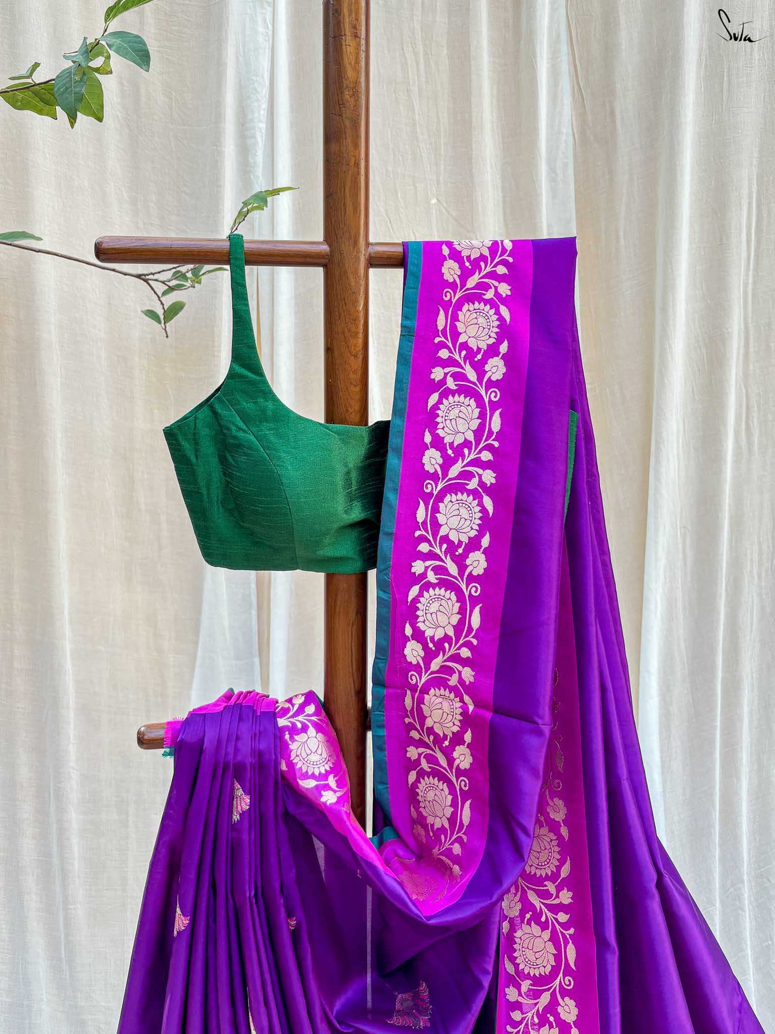Panchganga Purple Banarasi Saree