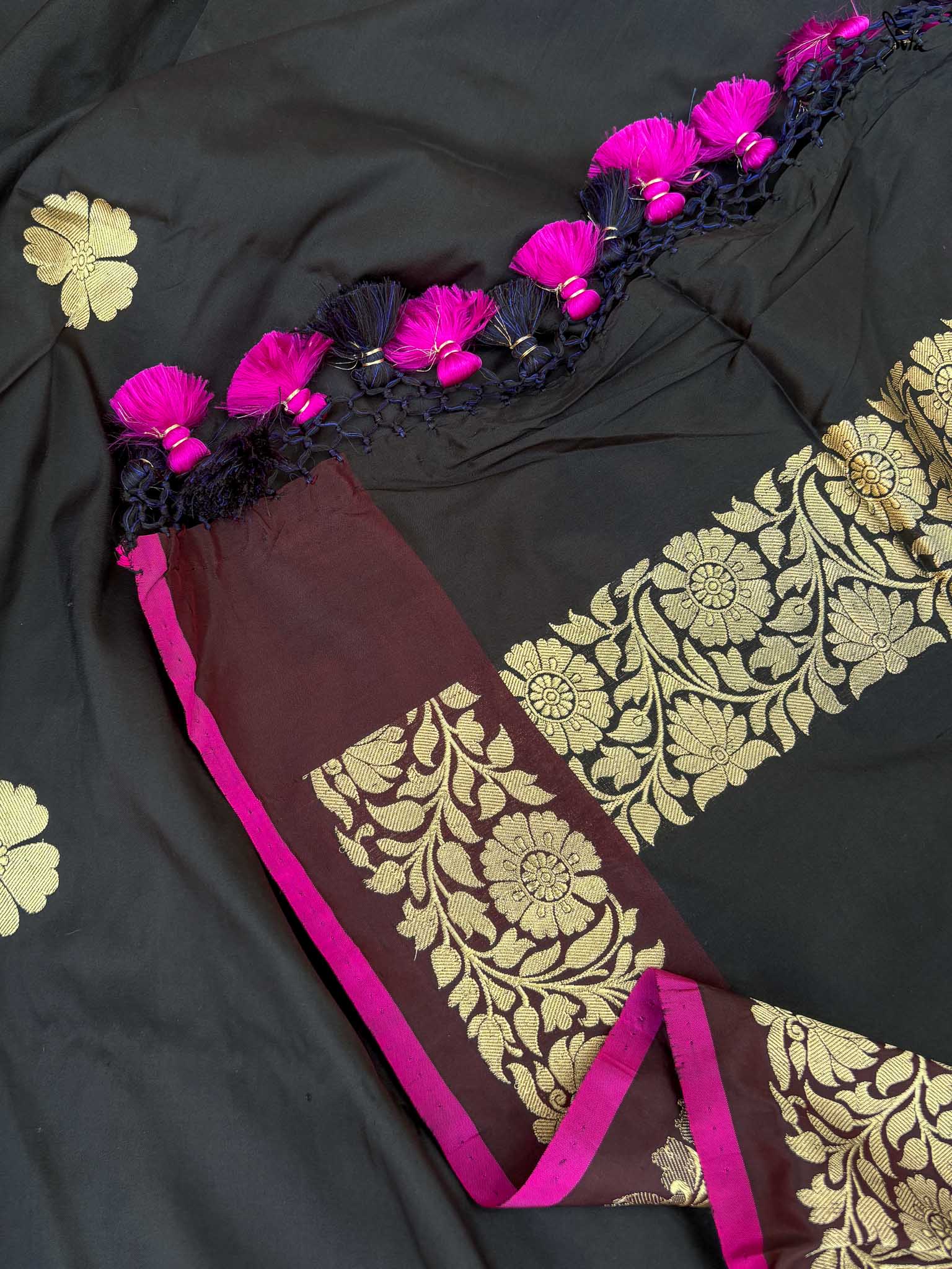 Ranamahal Black Banarasi Saree
