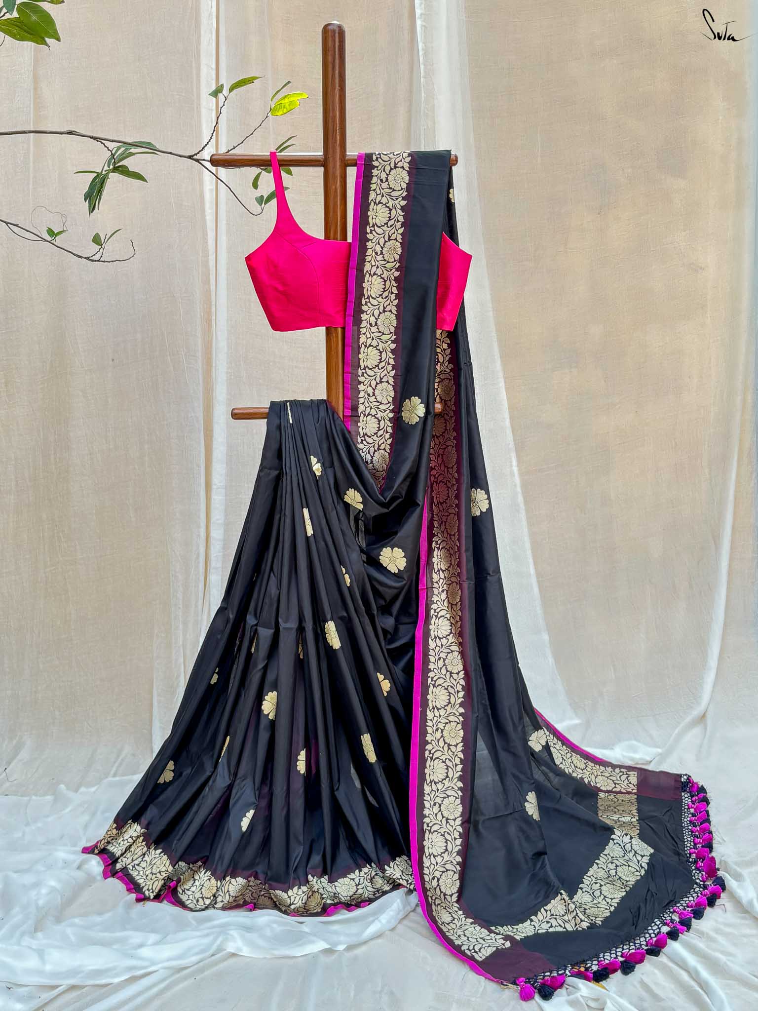 Ranamahal Black Banarasi Saree
