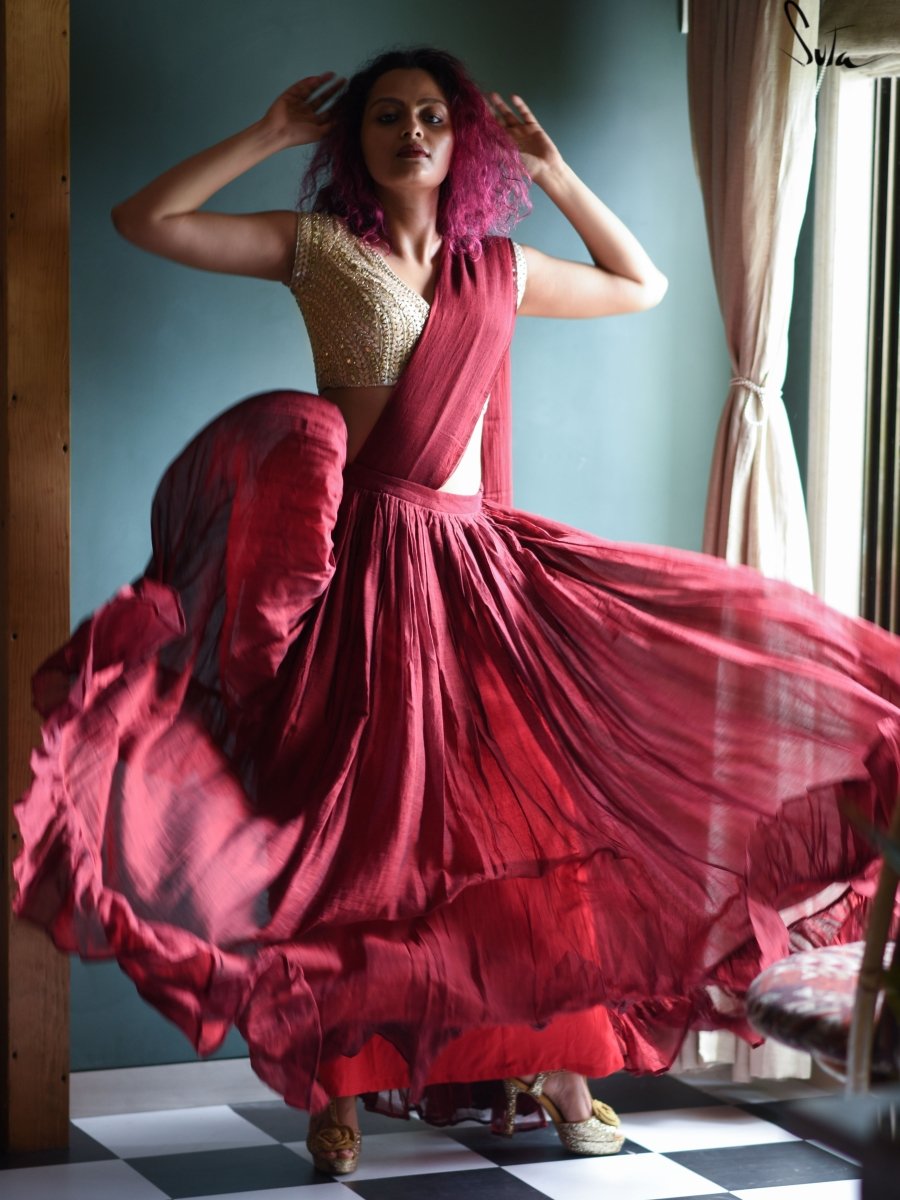 Ishq Golambar (Pre Stitched Saree) - suta.in