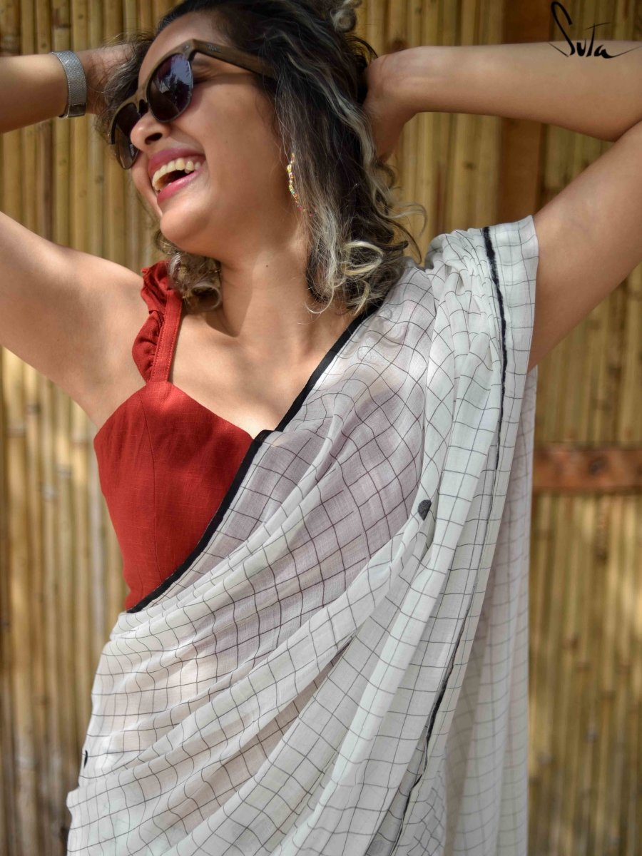 Maroon Curls (Blouse) - suta.in