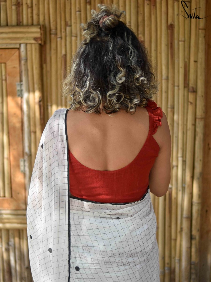 Maroon Curls (Blouse) - suta.in