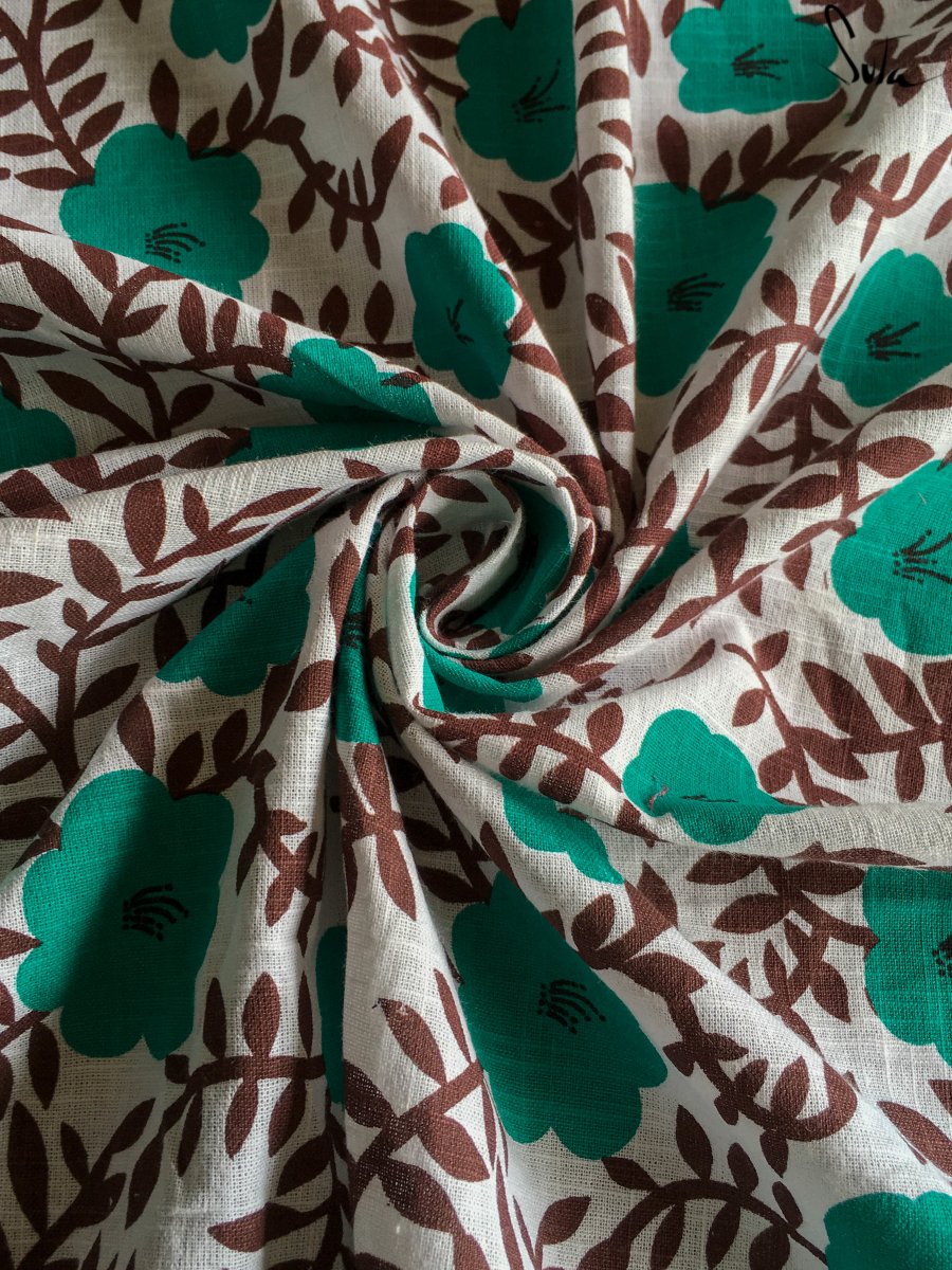 Blue daisy bunch (Fabric) - suta.in
