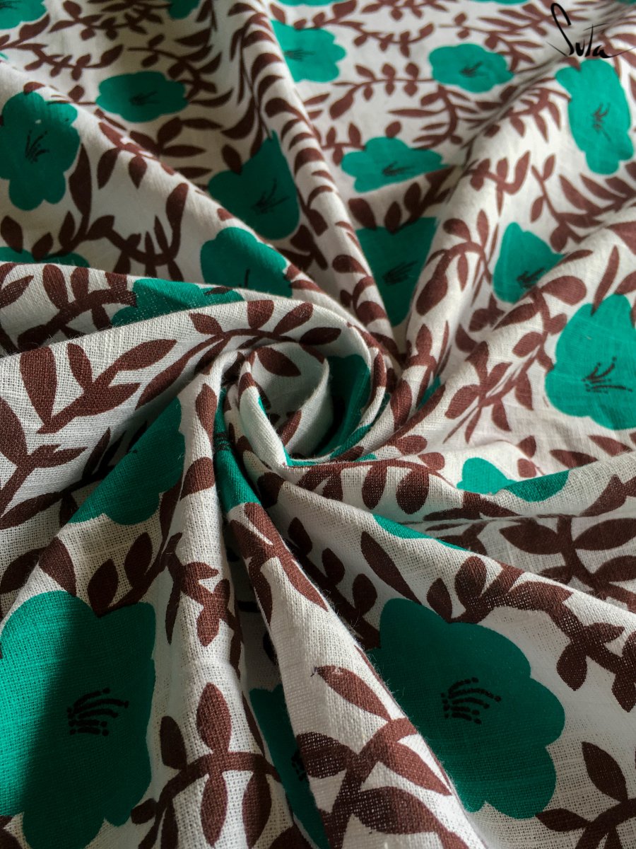 Blue daisy bunch (Fabric) - suta.in