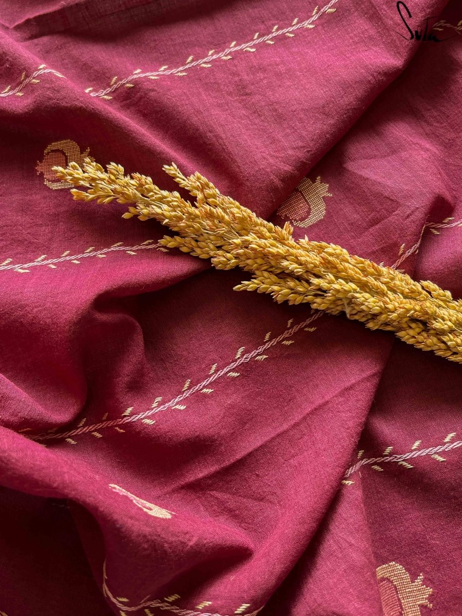 Laal Bhura Anaar (Fabric) - suta.in