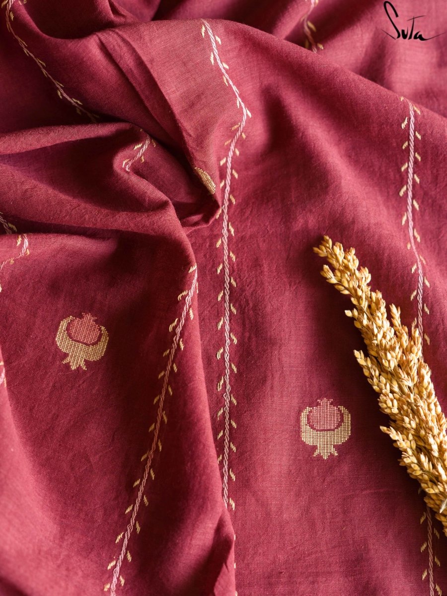 Laal Bhura Anaar (Fabric) - suta.in