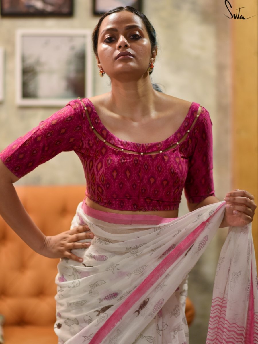 MOTIYON KI NADI PINK (BLOUSE) - suta.in