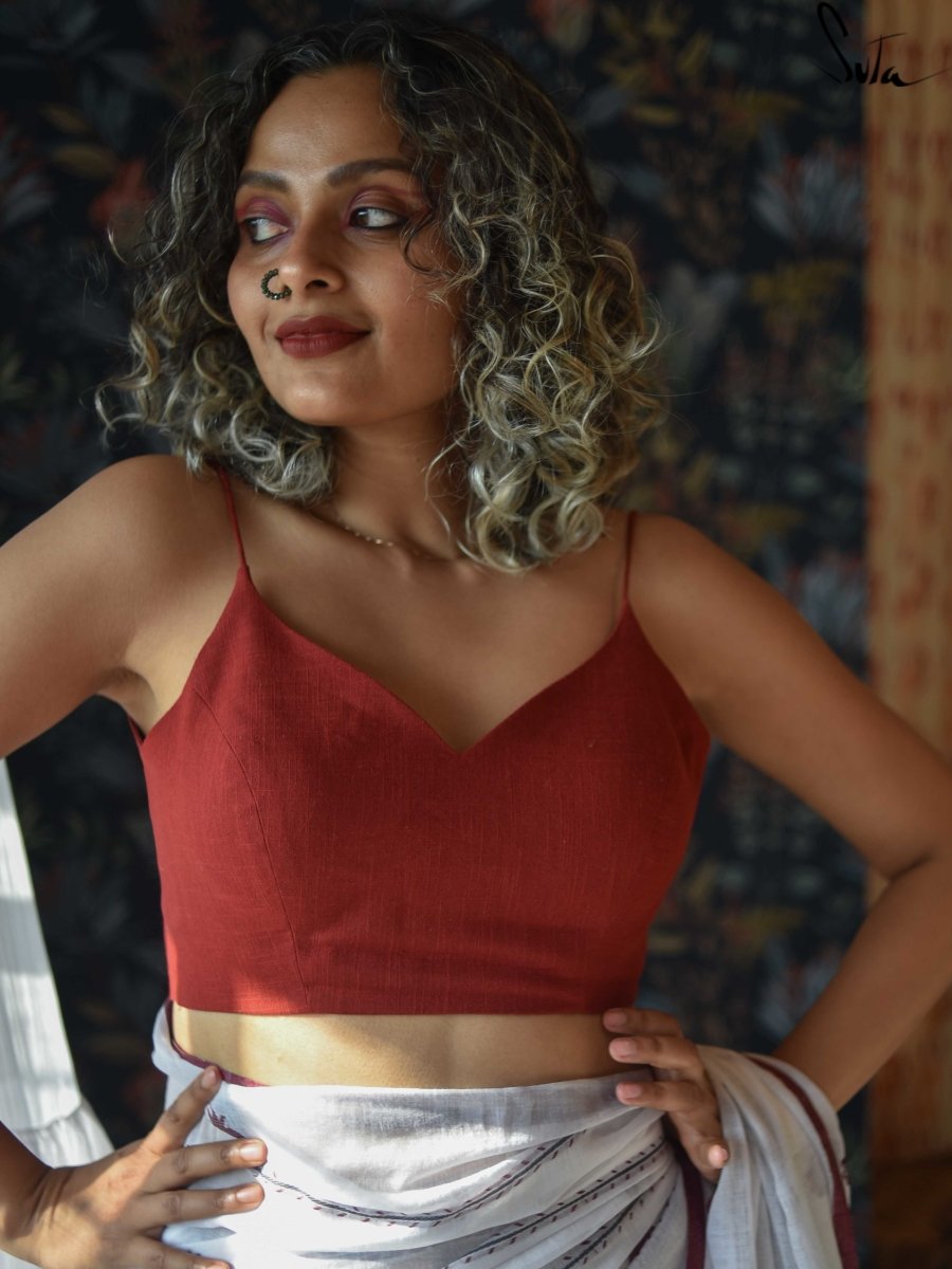 My Maroon wall of Memories (Blouse) - suta.in