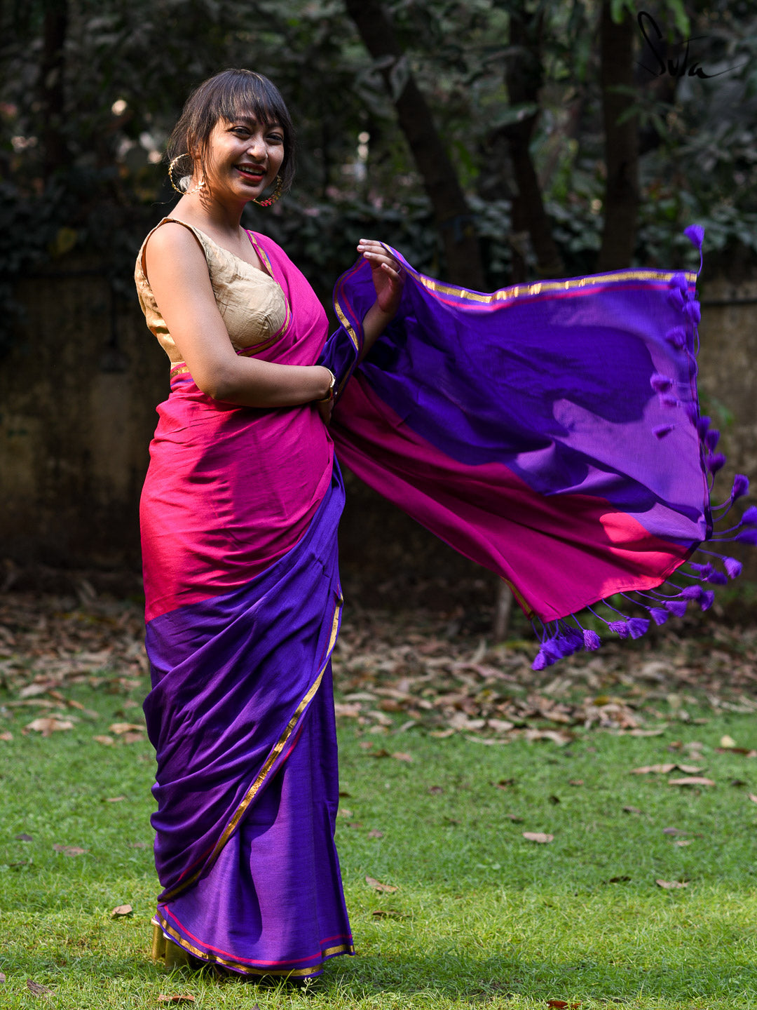 Blue Blouse Pink Saree Soft Banarasi Paithani With Copper Zari Weaving –  RawaazFashion