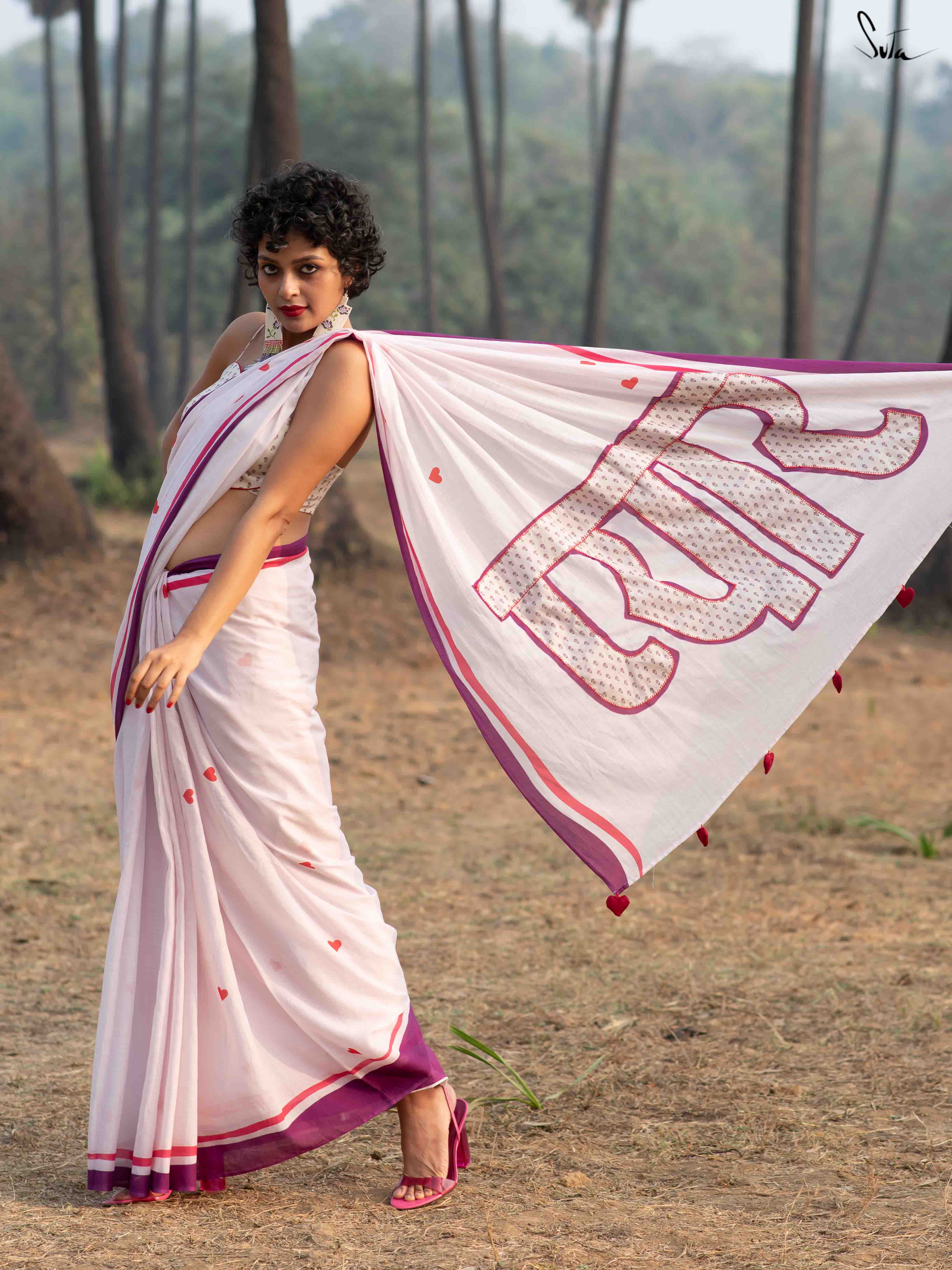 White To Pink Soft Silk Saree