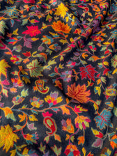 Apricot Pashm Multicolour Woolen Saree