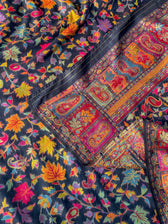 Apricot Pashm Multicolour Woolen Saree