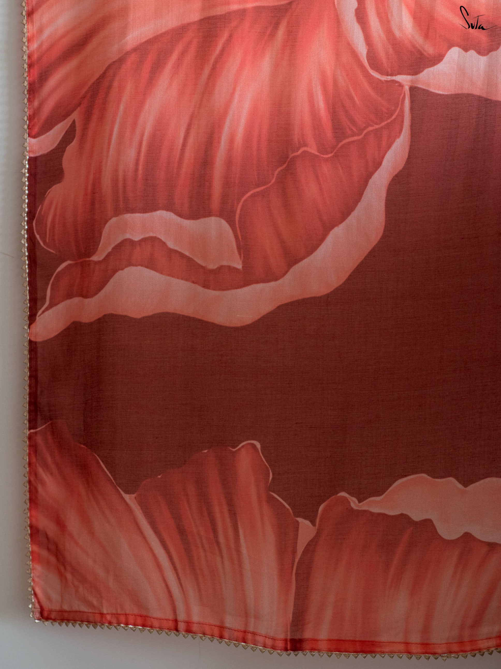 Bouquet of Coral Saree