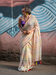 Checkmate Saree In Yellow : Fun Under The Sun Saree Collection : Fun Printed Sarees For Summer