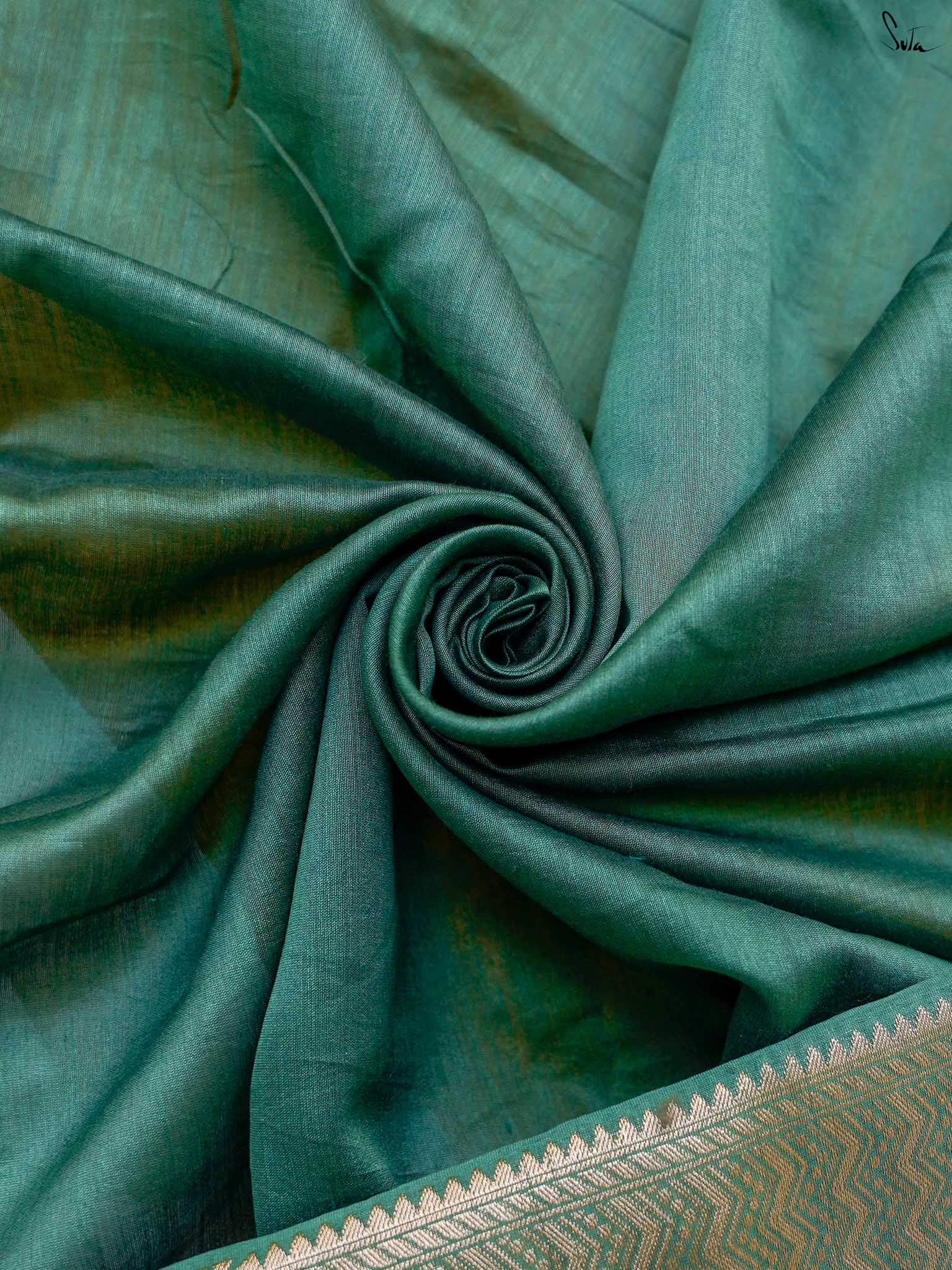 Tivra Green Banarasi Saree