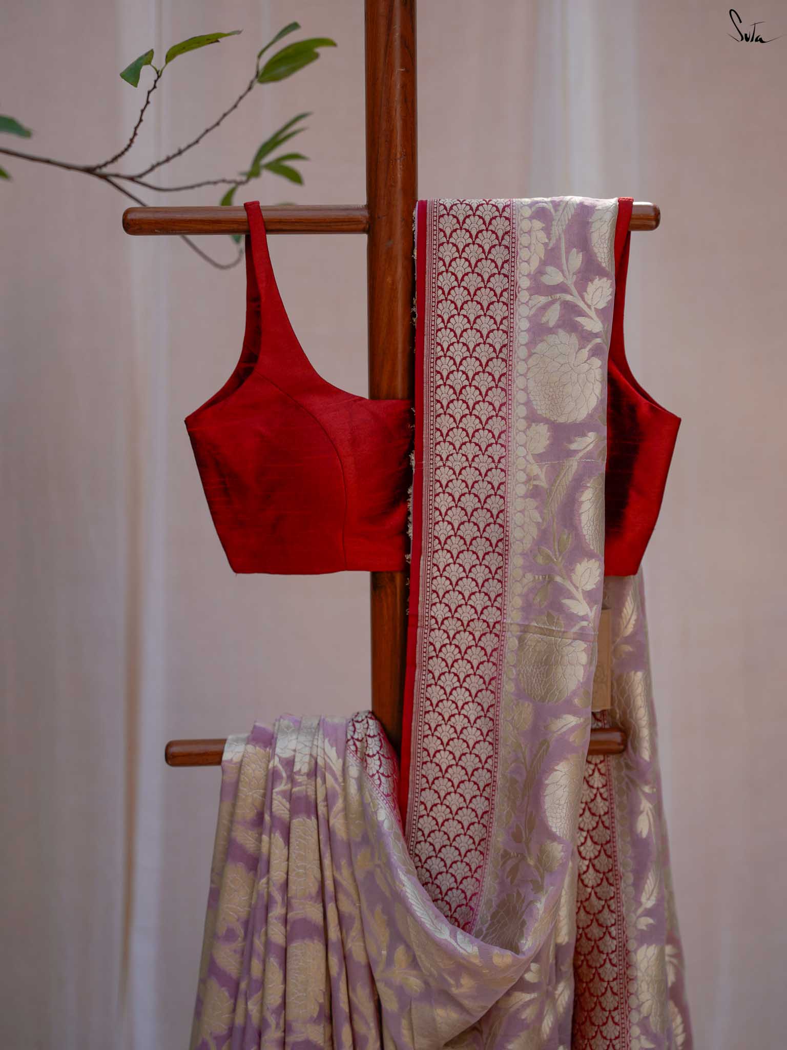 Fearless Falguni Beige Banarasi saree