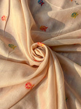 Deodar Pashm Beige Woolen Saree