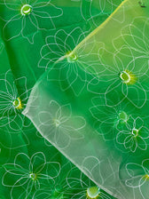Floral Dew (Hand Painted Pure Organza Saree)