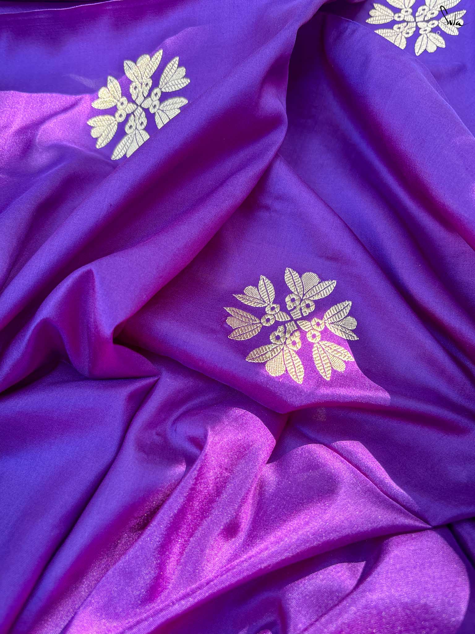 Haseen Shahaana Purple Banarasi Saree