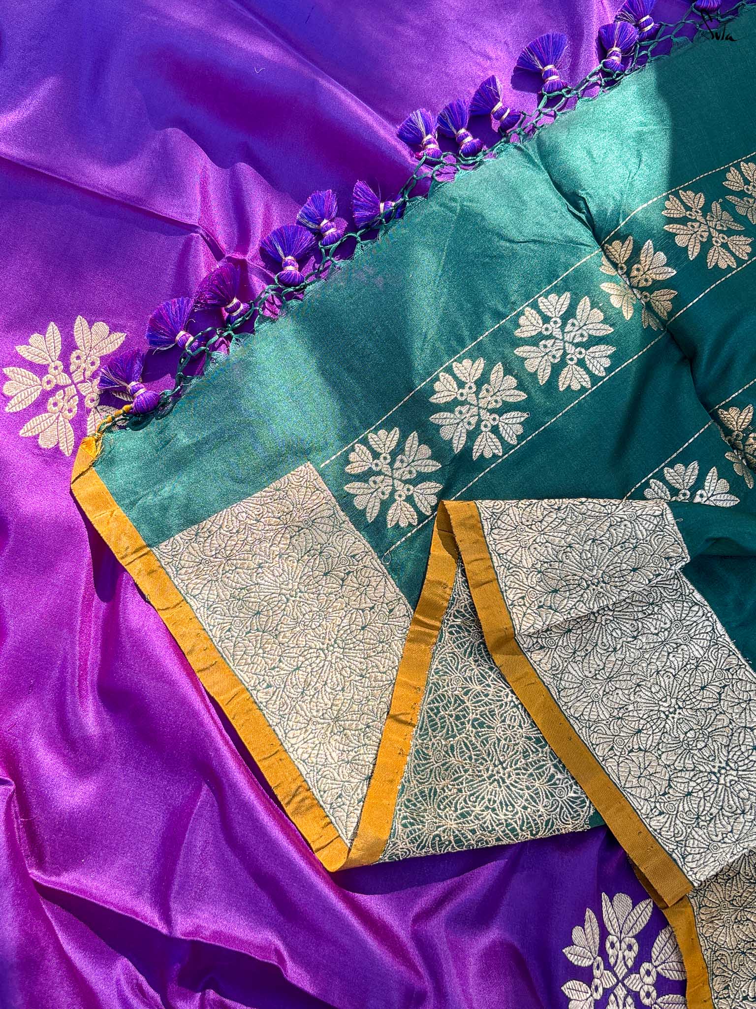 Haseen Shahaana Purple Banarasi Saree