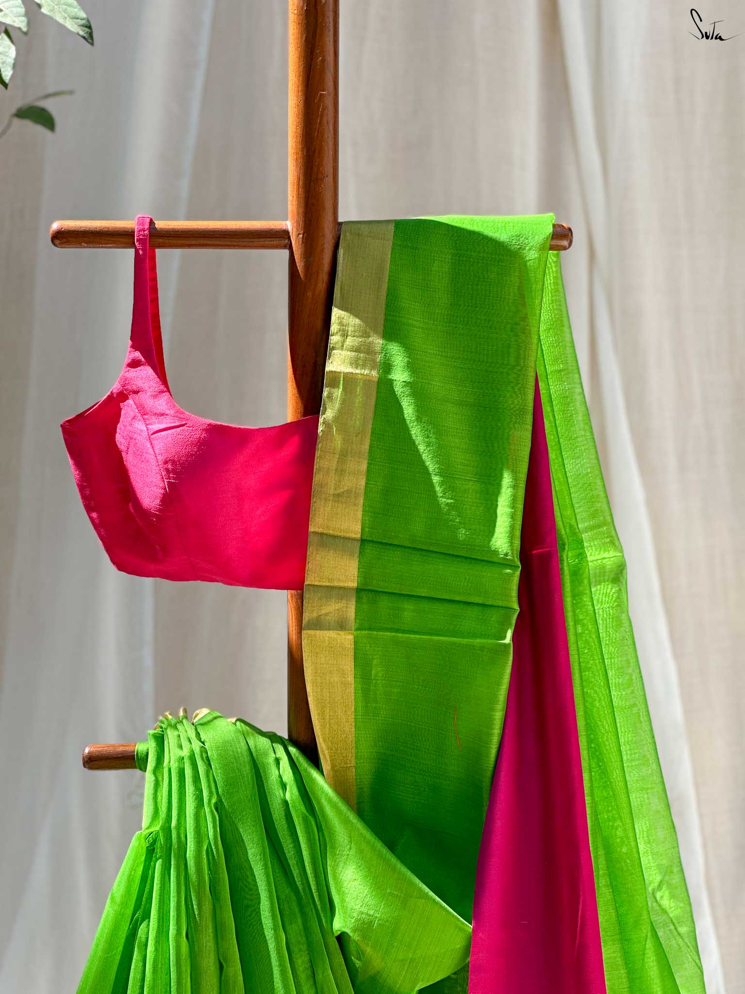 Creative Chaitali Green Mashru Border Saree