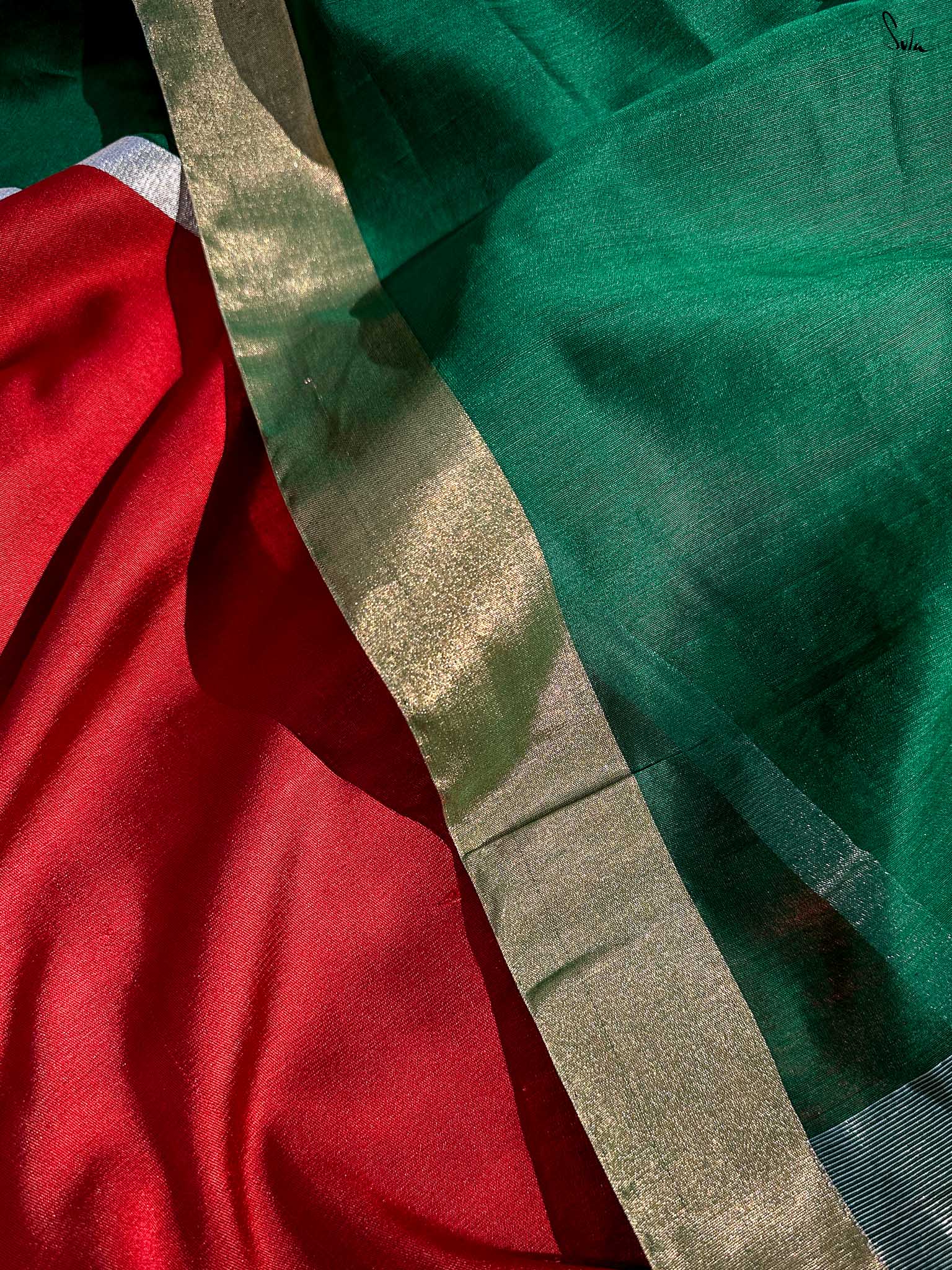 Truimphant Tara Green Mashru Border Saree