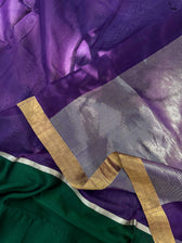 Courageous Chitrangada Purple Mashru Border Saree