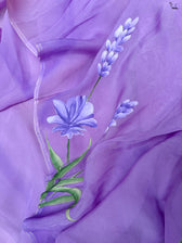 Lilac Sonata (Hand Painted Viscose Saree)